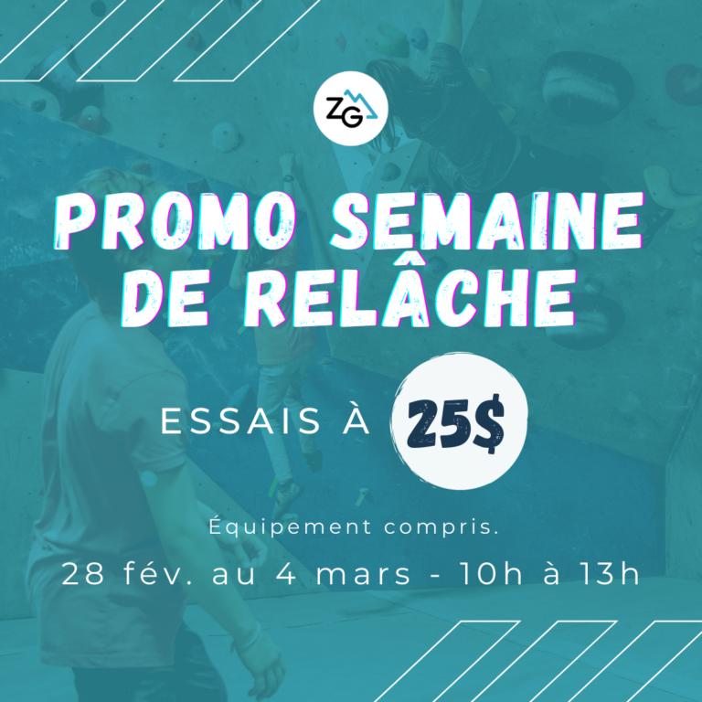 Promo Semaine de relâche sur les essais