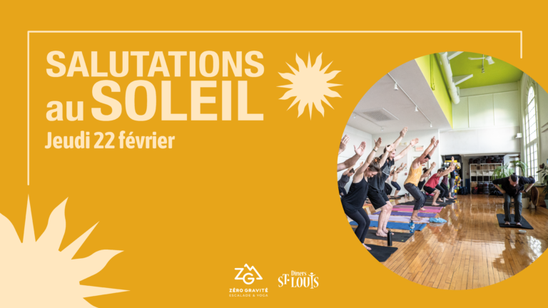 salutations au soleil zéro gravite au profit des diners saint louis yoga vinyasa