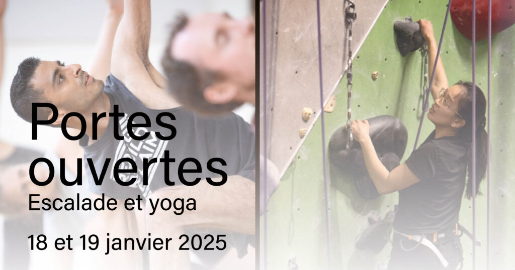 Portes ouvertes escalade et yoga Montréal Zéro Gravité 18 et 19 janvier 2025