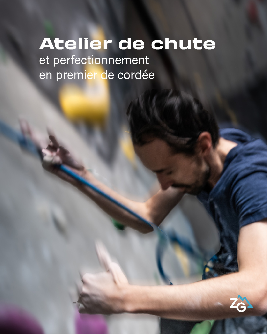 Atelier chute et premier de cordée, Escalade en premier de cordée, Montréal, Zéro Gravité